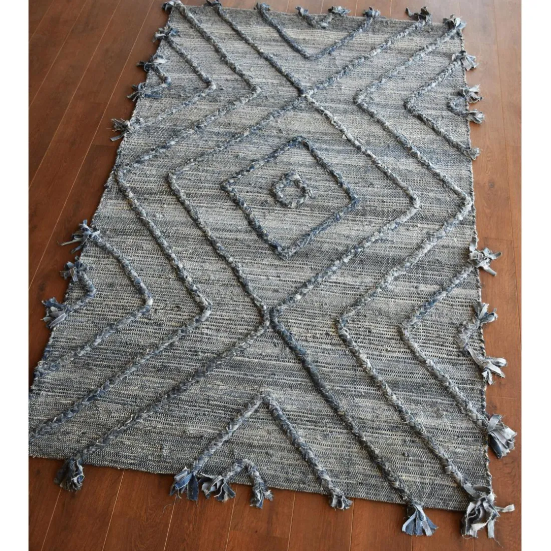 Tapis Worgan denim Bleu/ivoire 120 x 180