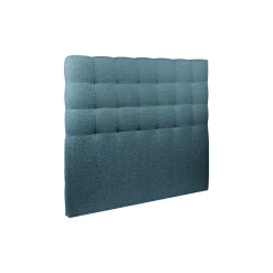 Tete de lit Capitonnee Bouclette Bleue rembourre