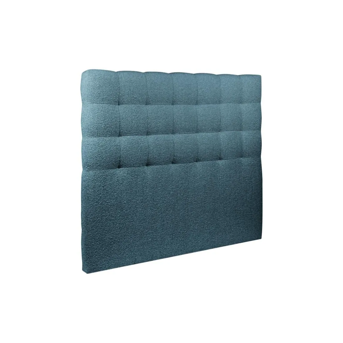 Tete de lit Capitonnee Bouclette Bleue rembourre