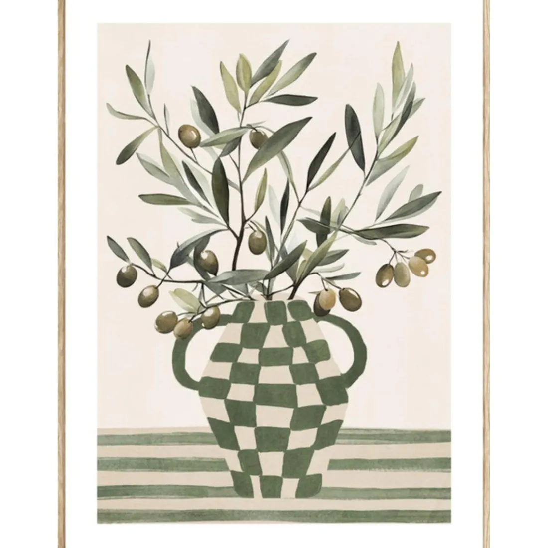 Toile imprimée encadrée Claudia vert