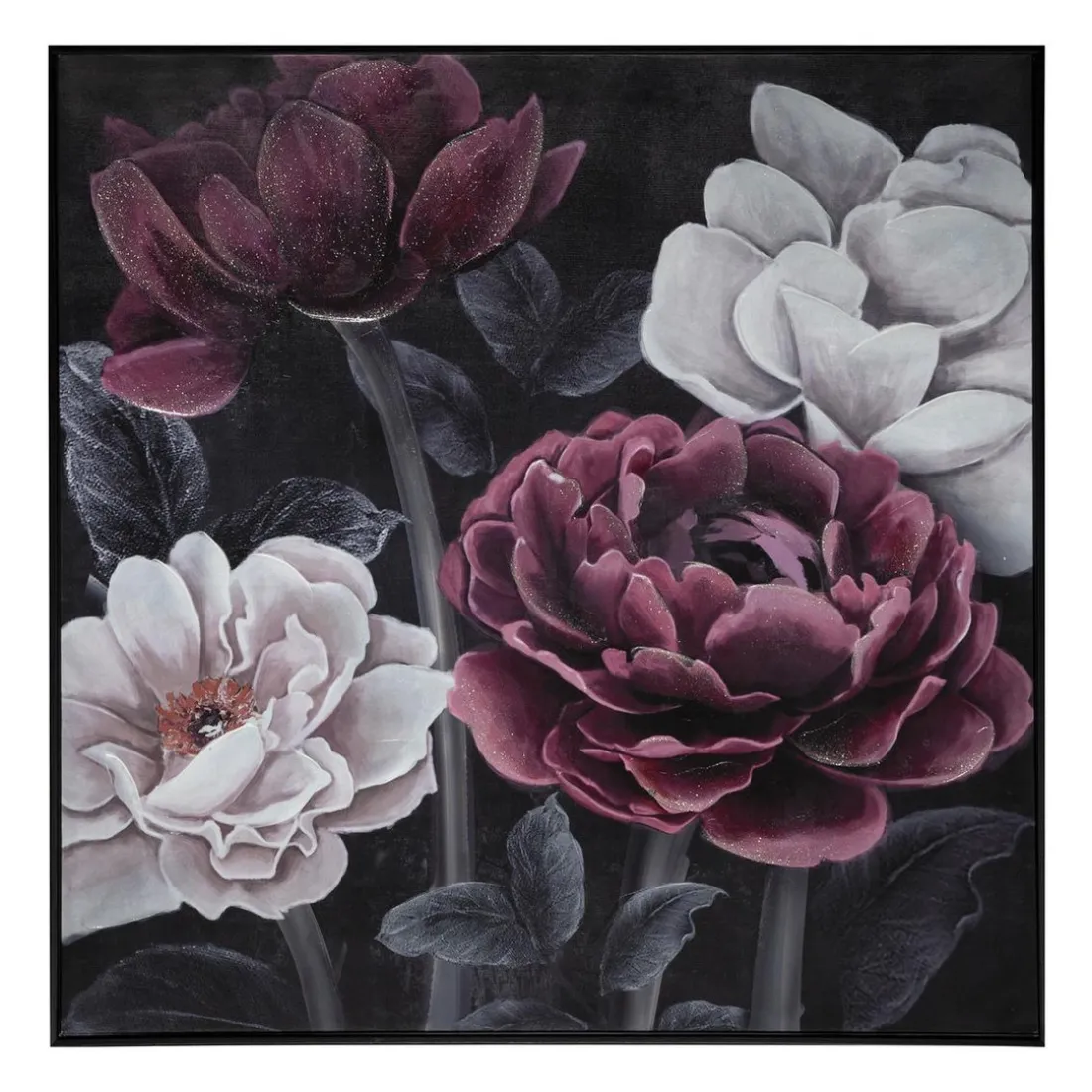 Toile Peinture avec Cadre Fleurs