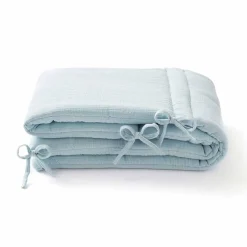 Tour de lit en gaze de coton BLEU GLACIER