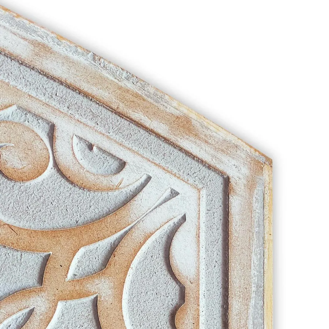 Tête de lit style oriental bois sculpté Linium Gris patiné
