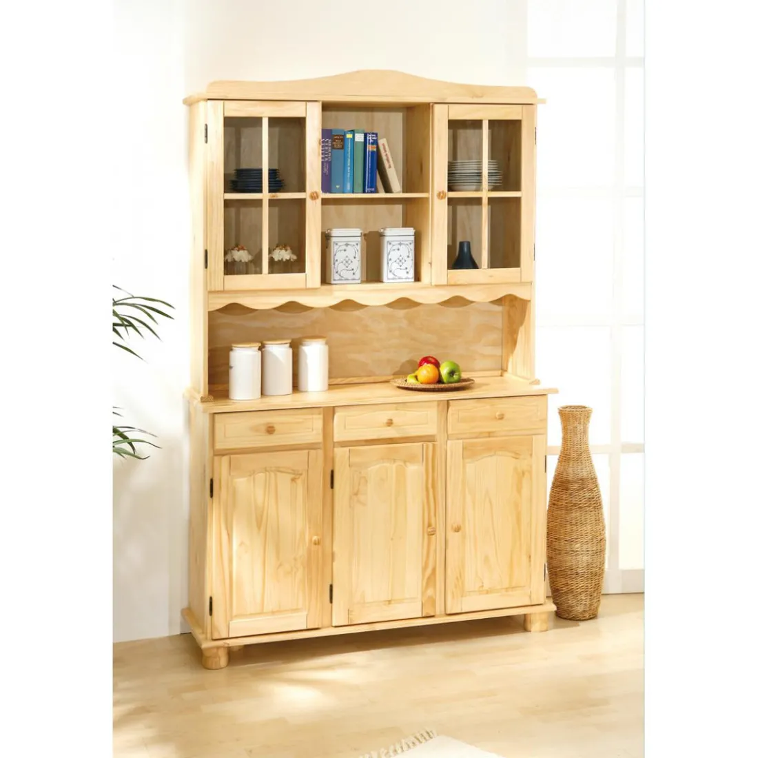Vaisselier 3 portes en Bois massif STULIO