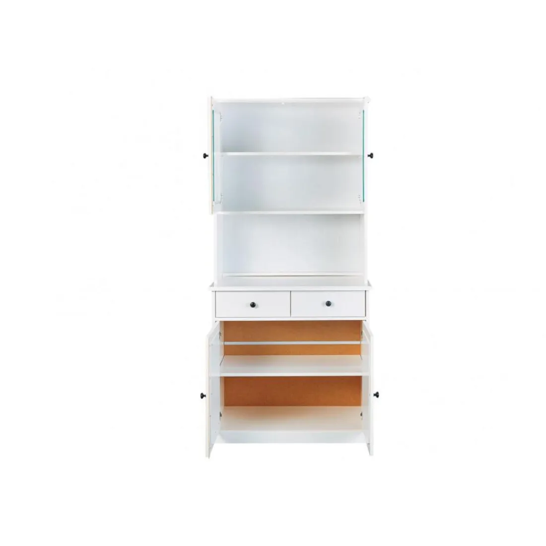 Vaisselier 4 portes en bois Massif Blanc