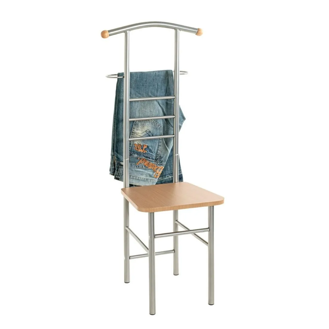 Valet de chambre avec assise en décor hêtre