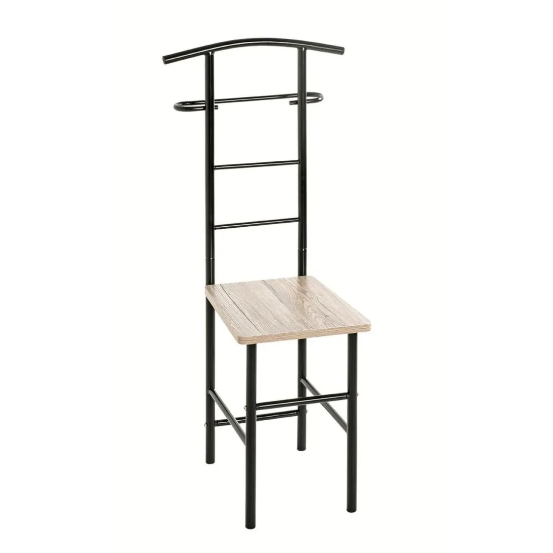 Valet de chambre noir et assise en décor chène San Remo