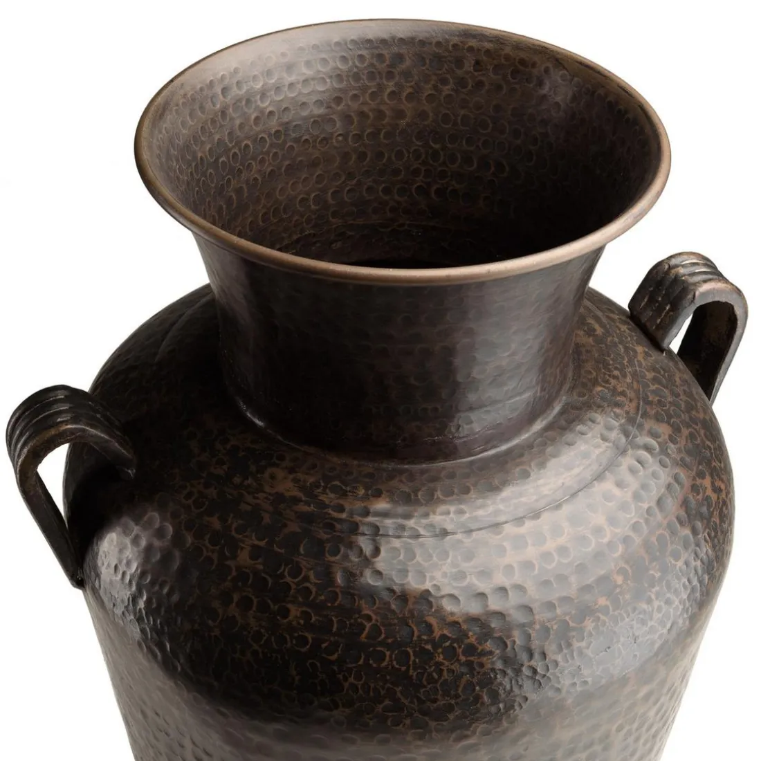 Vase alu avec anses couleur cuivre noir antique HONORE