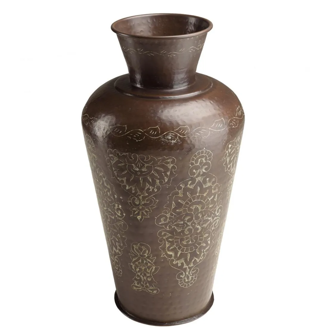 Vase alu couleur cuivre foncé patine antique HONORE D37 cm
