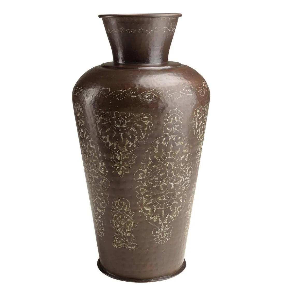 Vase alu couleur cuivre foncé patine antique HONORE D37 cm