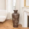 Vase alu couleur cuivre foncé patine antique HONORE D40 cm