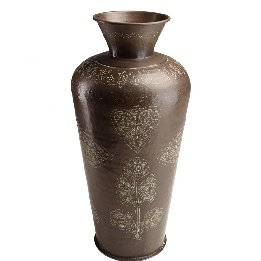 Vase alu couleur cuivre foncé patine antique HONORE D40 cm