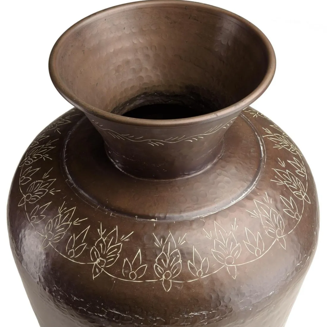Vase alu couleur cuivre foncé patine antique HONORE D40 cm