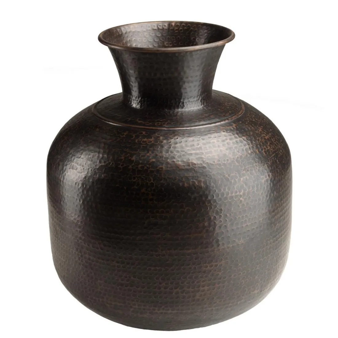 Vase alu couleur cuivre noir antique effet martelé HONORE