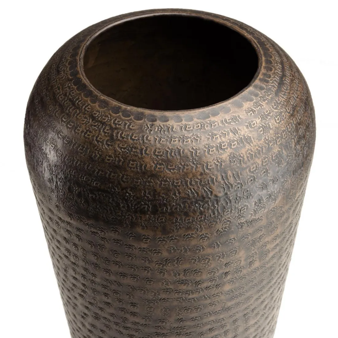 Vase alu couleur cuivre noir antique avec gravures HONORE