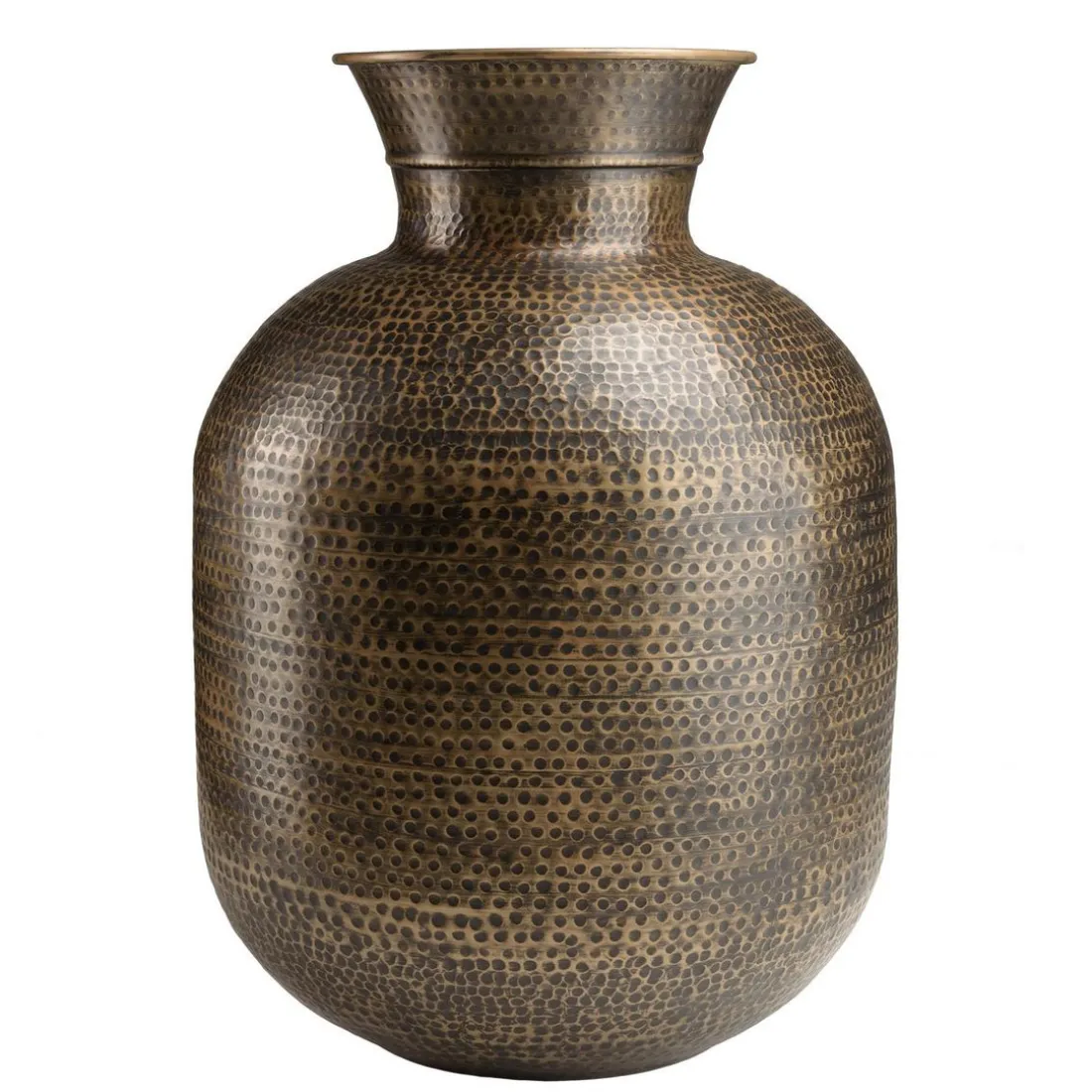 Vase alu couleur laiton noir antique effet martelé HONORE