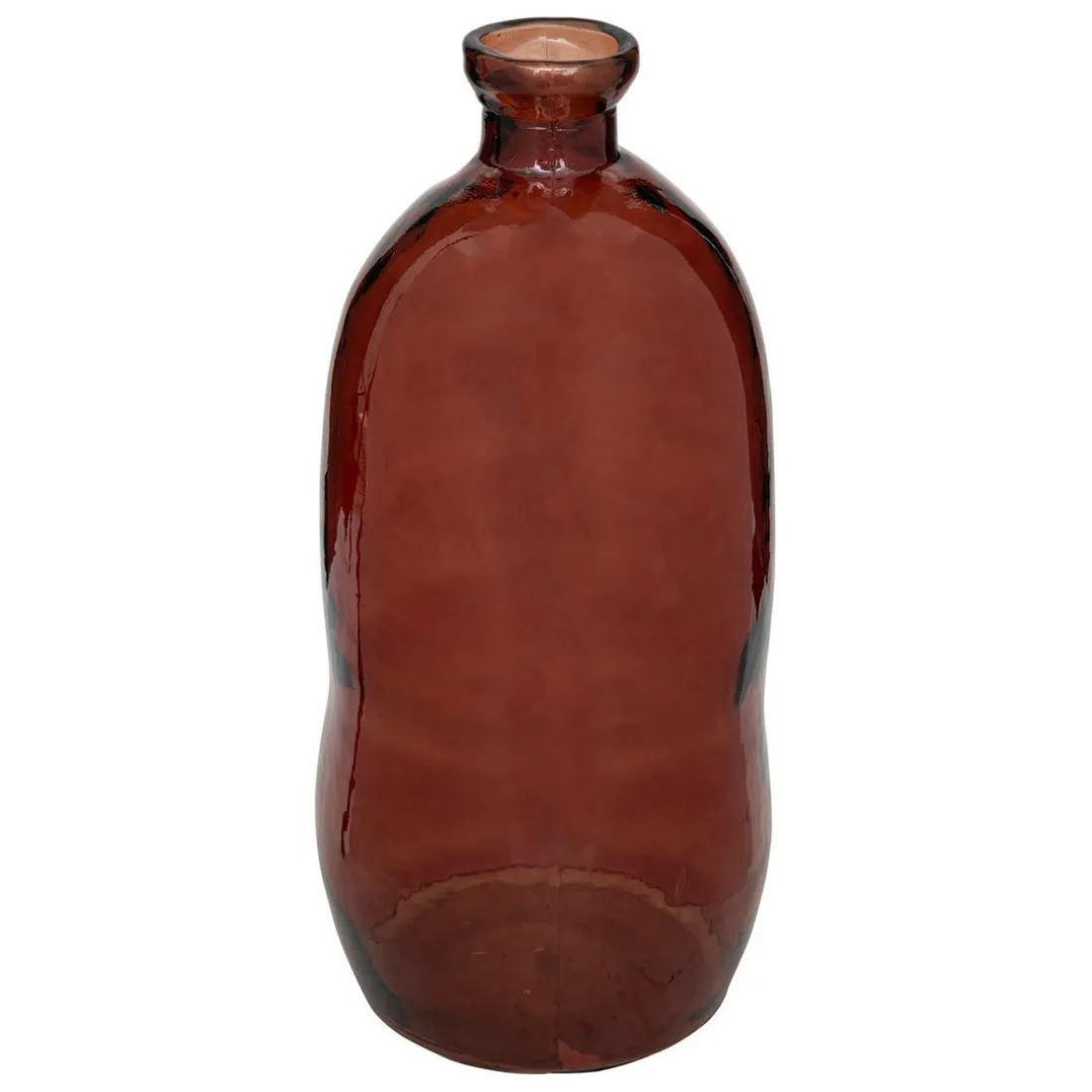 Vase bouteille en verre recyclé H73cm ambre