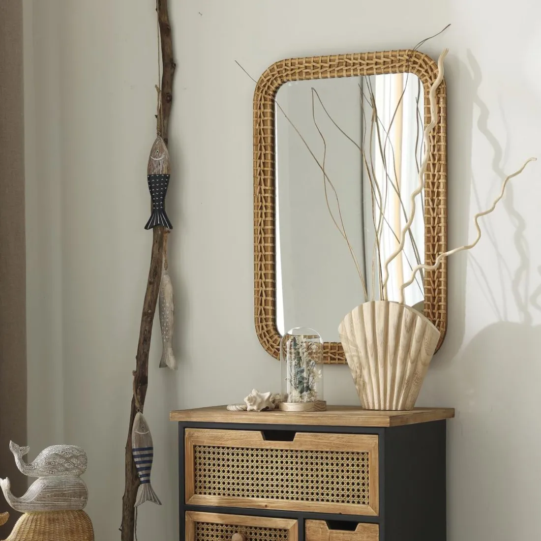 Vase en bois QUICO en forme coquillage
