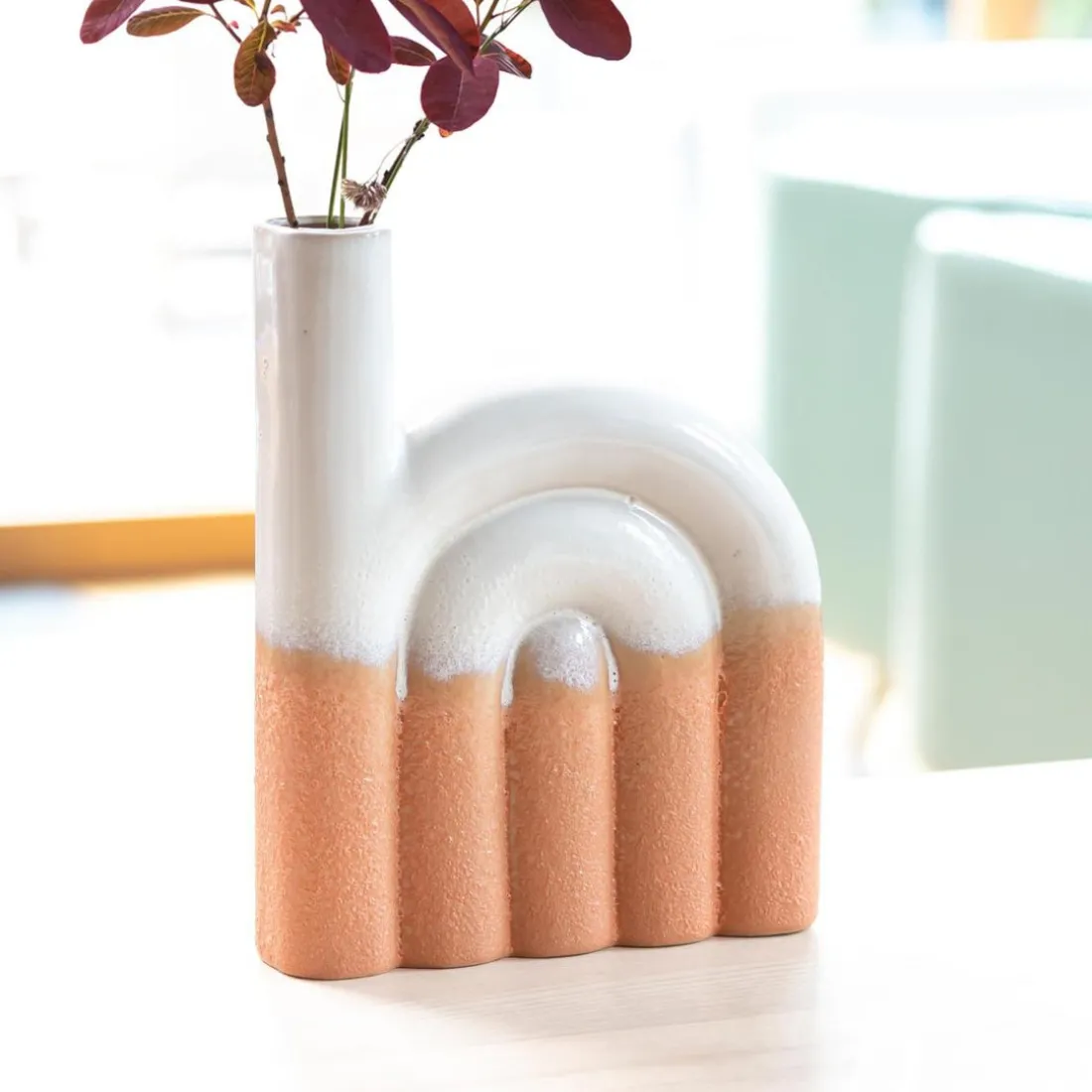Vase rebecca beige rose grand modèle