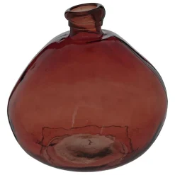 Vase rond en verre recyclé rouge