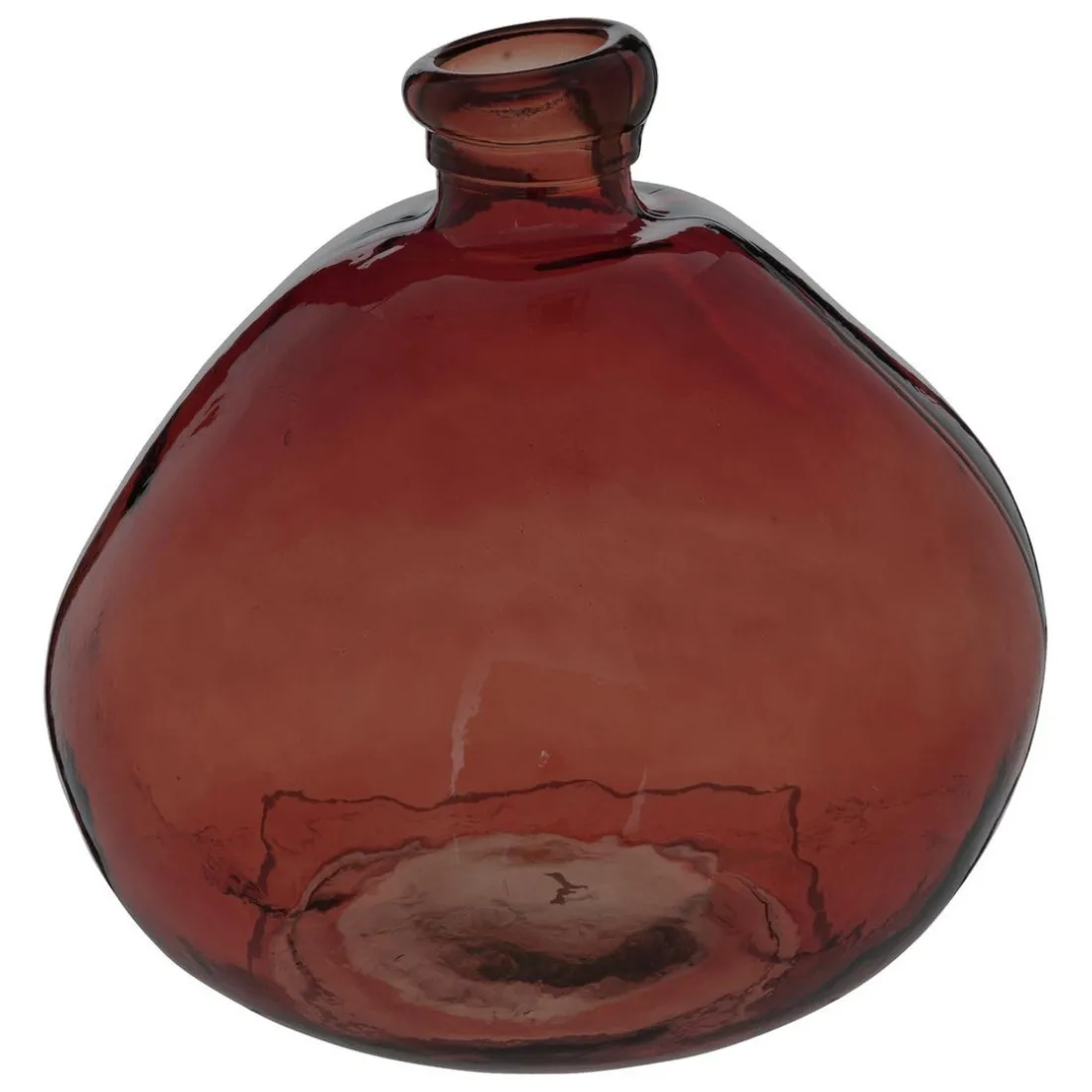 Vase rond en verre recyclé rouge