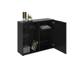 Vitrine 1 Porte 3 Compartiments DARK
