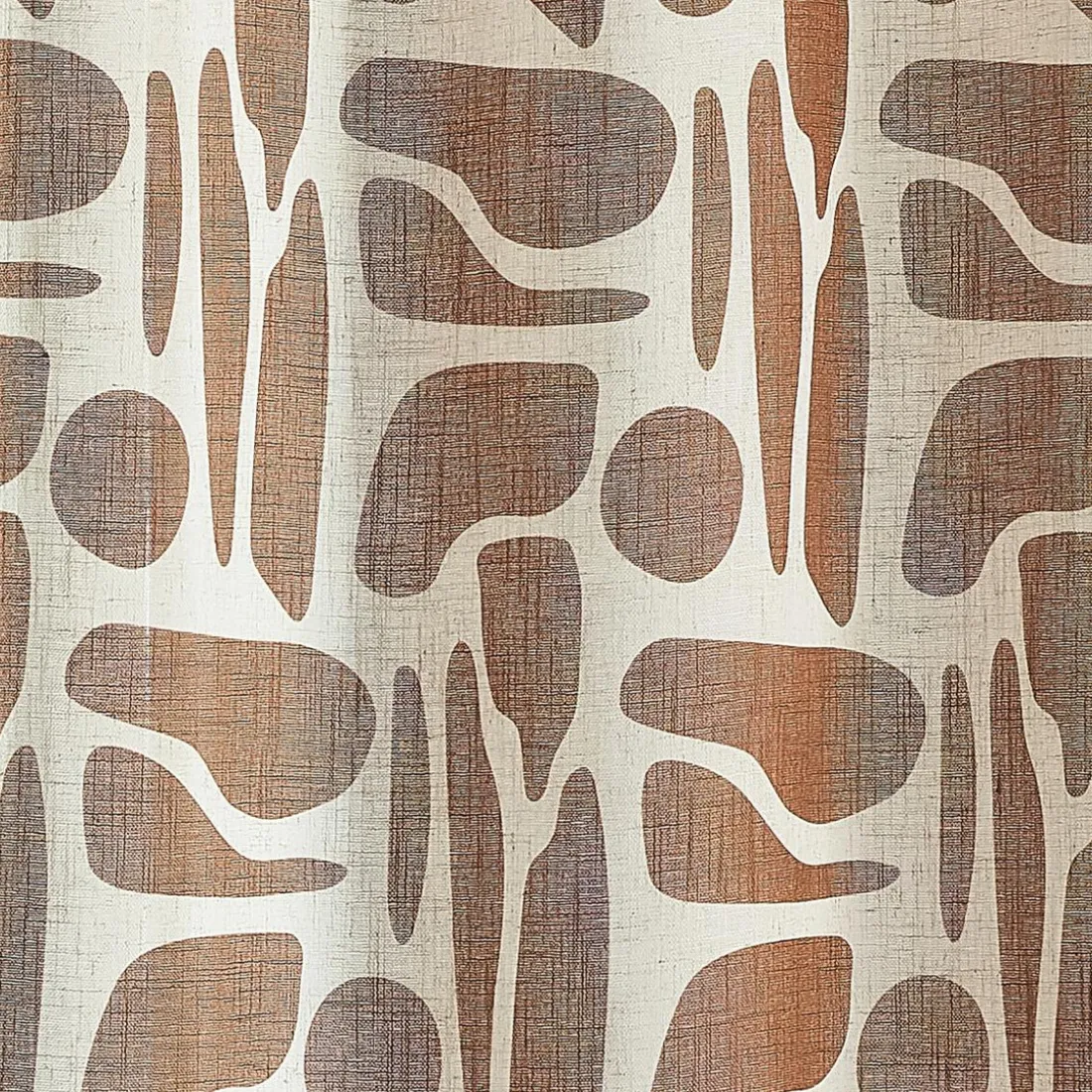 VOILAGES POLYLIN IMPRIME-TERRE DE SIENNE-140X240