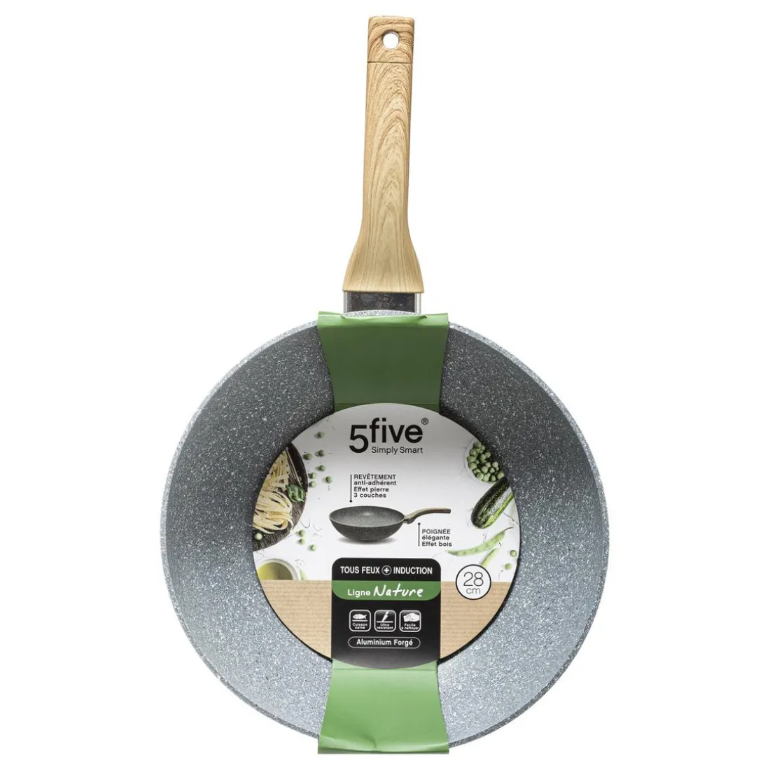 Wok Aluminium Forge Nature